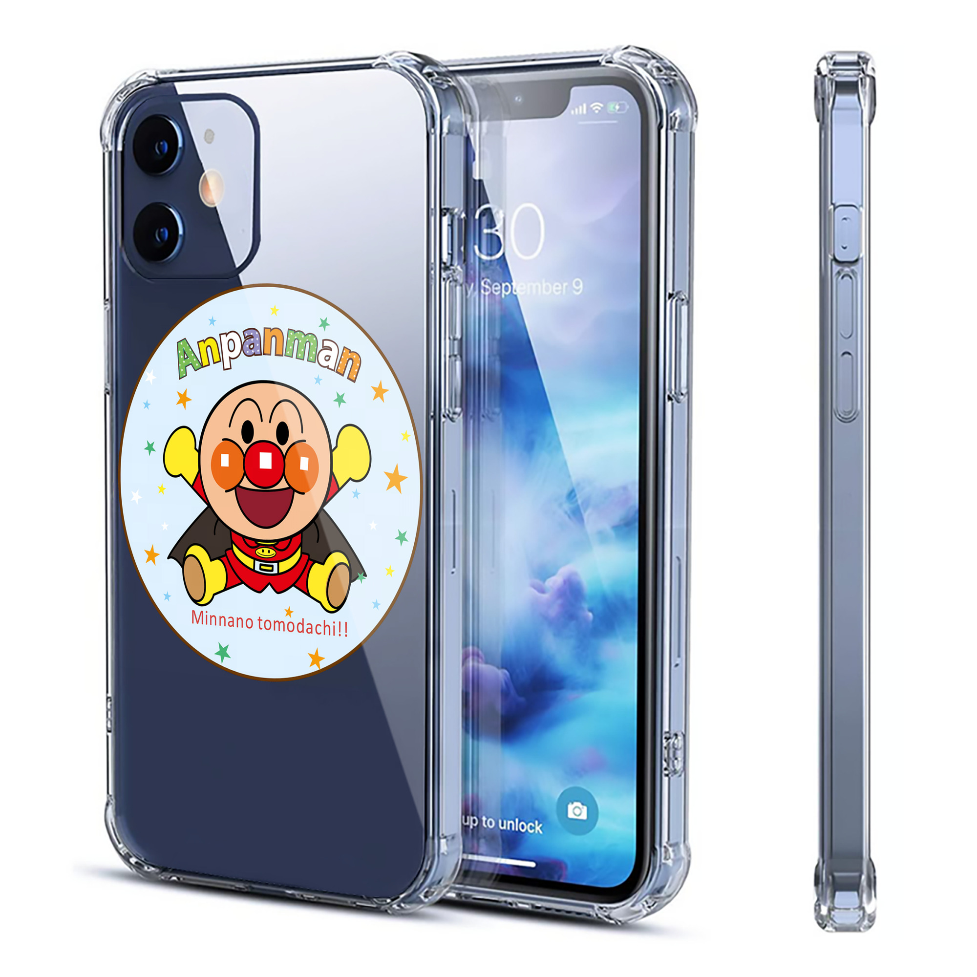 （画像用） アンパンマン Anpanman 【iPhone 12シリーズ対応】透明スマホケース（クリアソフトケース）